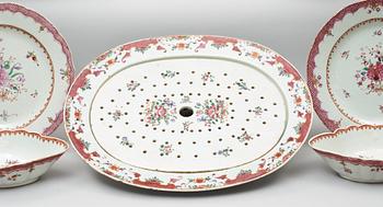 A famille rose dinner service, Qing dynasty, Qianlong (1736-95). (55 pieces).