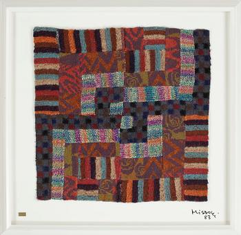 OTTAVIO MISSONI, Multipel, textil på plexiglas, signerad och numrerad 23/25, daterad -83.
