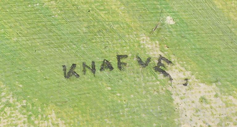 NILS-FOLKE KNAFVE, olja på pannå, signerad.