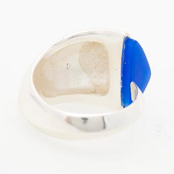 AN ULLA POROPUDAS JEWELLERY SET, silver, acrylic. Lapponia 1988.