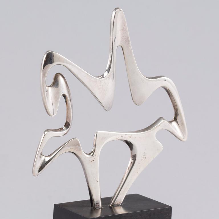 A Hennning Koppel Georg Jensen abstract horse sculpture, Sterling silver.