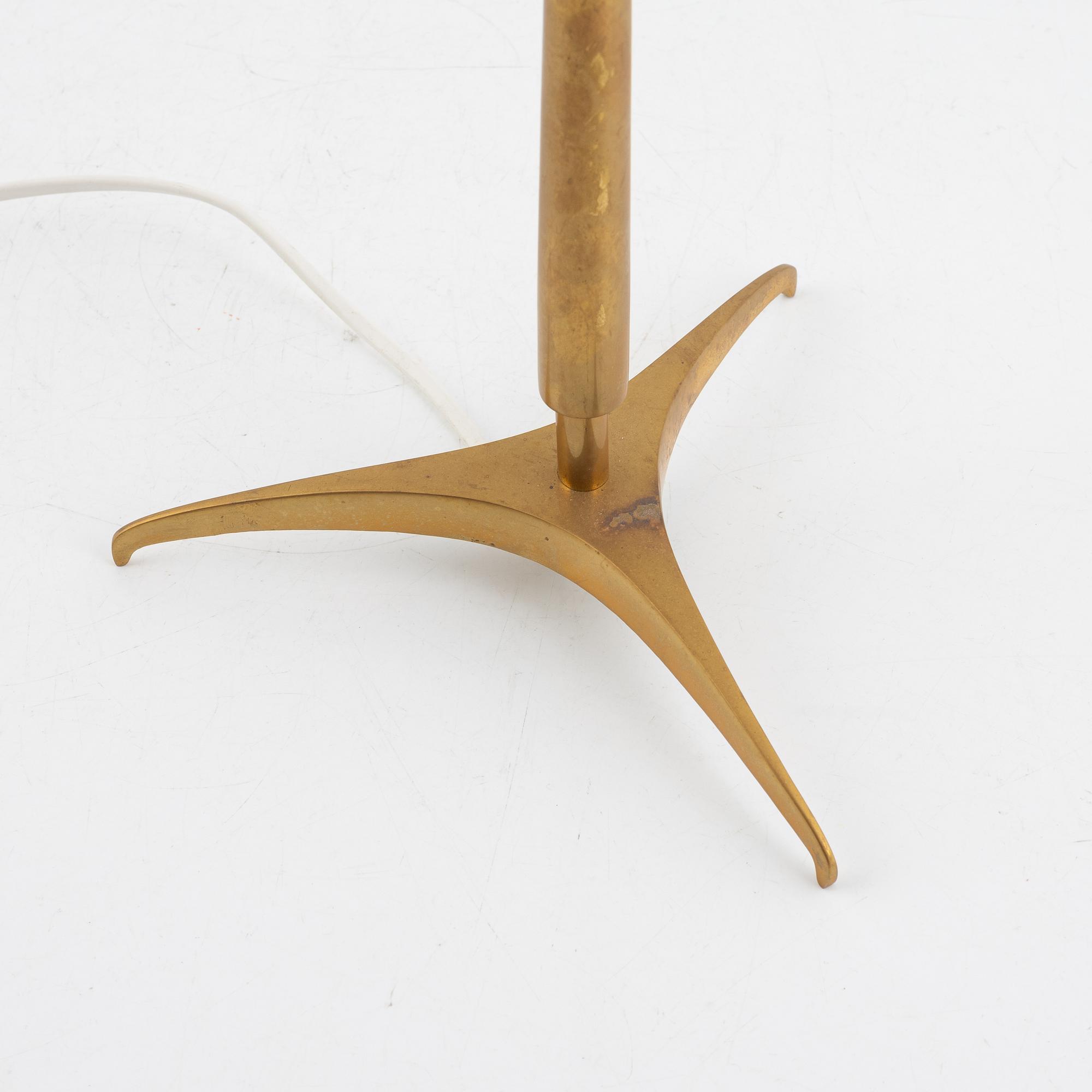 A mid 20th century brass table lamp, from CEBE (Asea Belysning).