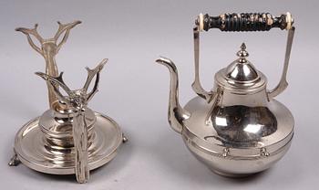 TÉKANNA PÅ RECHAUD, nysilver, jugend, 1900-talets början.