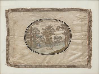 Silk embroidery, early 19th century.