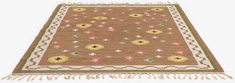 Anna-Greta Sjöqvist, a carpet, 'Blomsteräng', flat weave, ac. 351 x 241 cm, signed AGS.