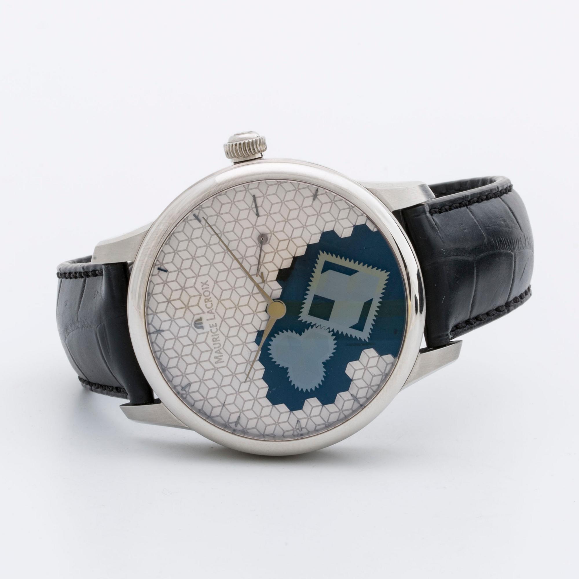 MAURICE LACROIX wristwatch steel Masterpiece Square Whell "Cube" 42 m Limited edition 78/88.