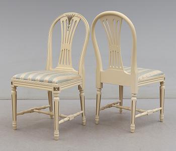 MATSALSMÖBEL, 7 delar, gustaviansk stil, 1900-talets andra hälft.