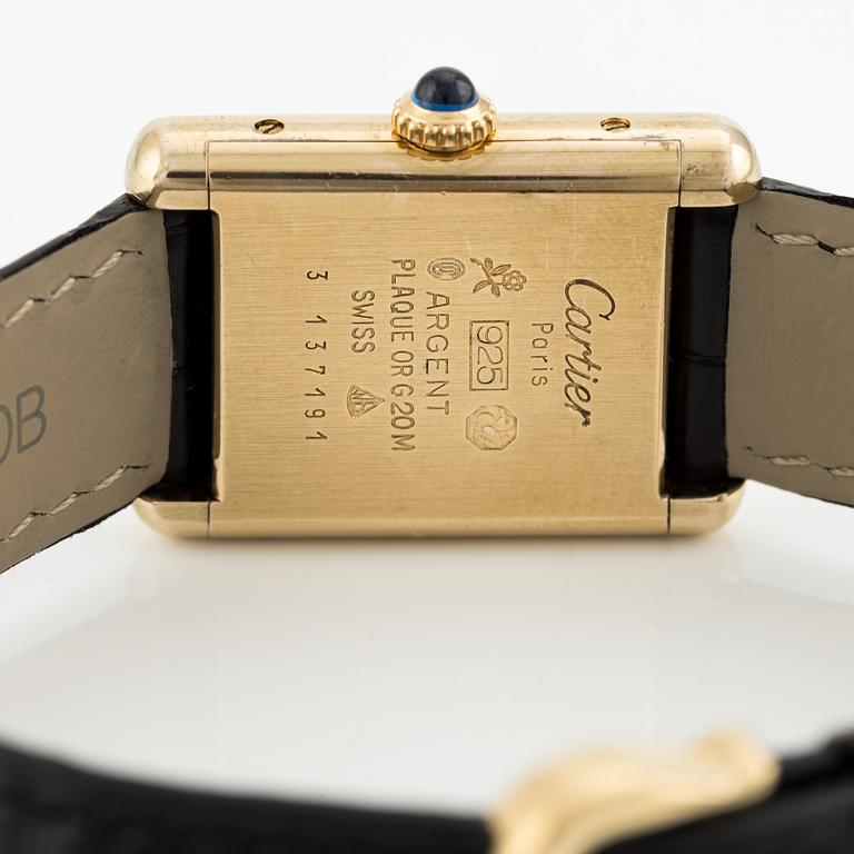 must de Cartier, Tank, wristwatch, 20.5 x 20 (28) mm.