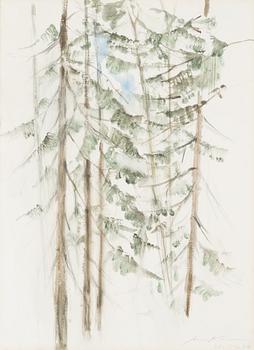 Aimo Kanerva, akvarelli, signeerattu ja päivätty -86.
