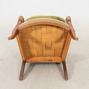 A mid 1800s mahogany bergere.