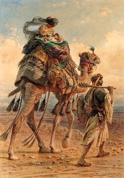 208. Carl Haag, Beduinfamilj i öknen.