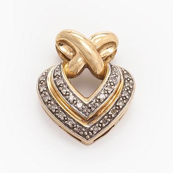 Hänge, åttkantslipade diamanter, 14K guld.