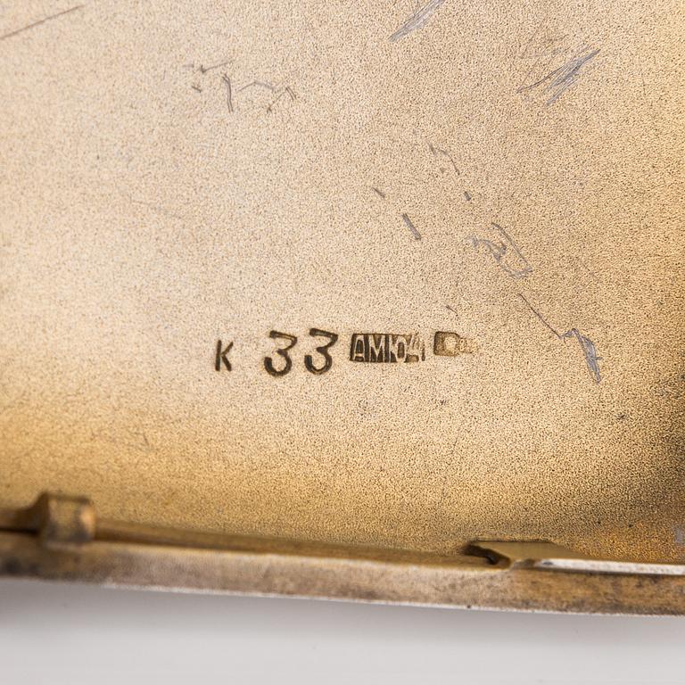 Cigarettetui, silver, niello, Sovjetunioinen, fjärde juvelartellen, Moskva, 1954-60.