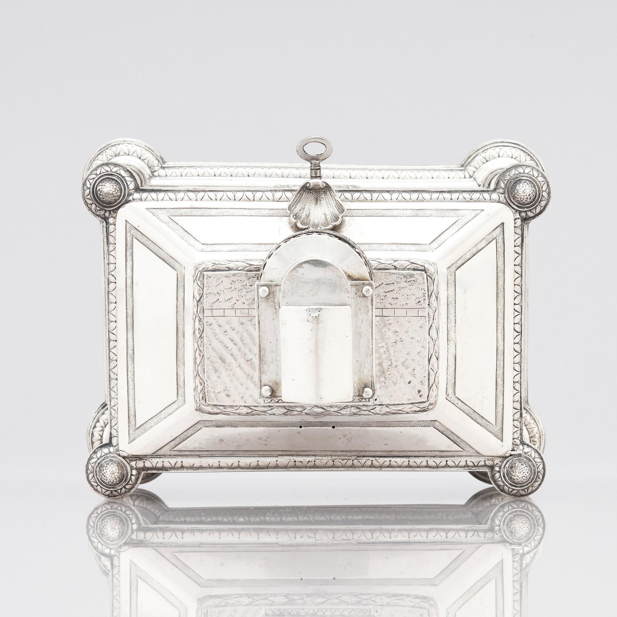 Brahmfeld & Gutruf, smyckeskrin, silver, mitten 1800-talet, Hamburg.