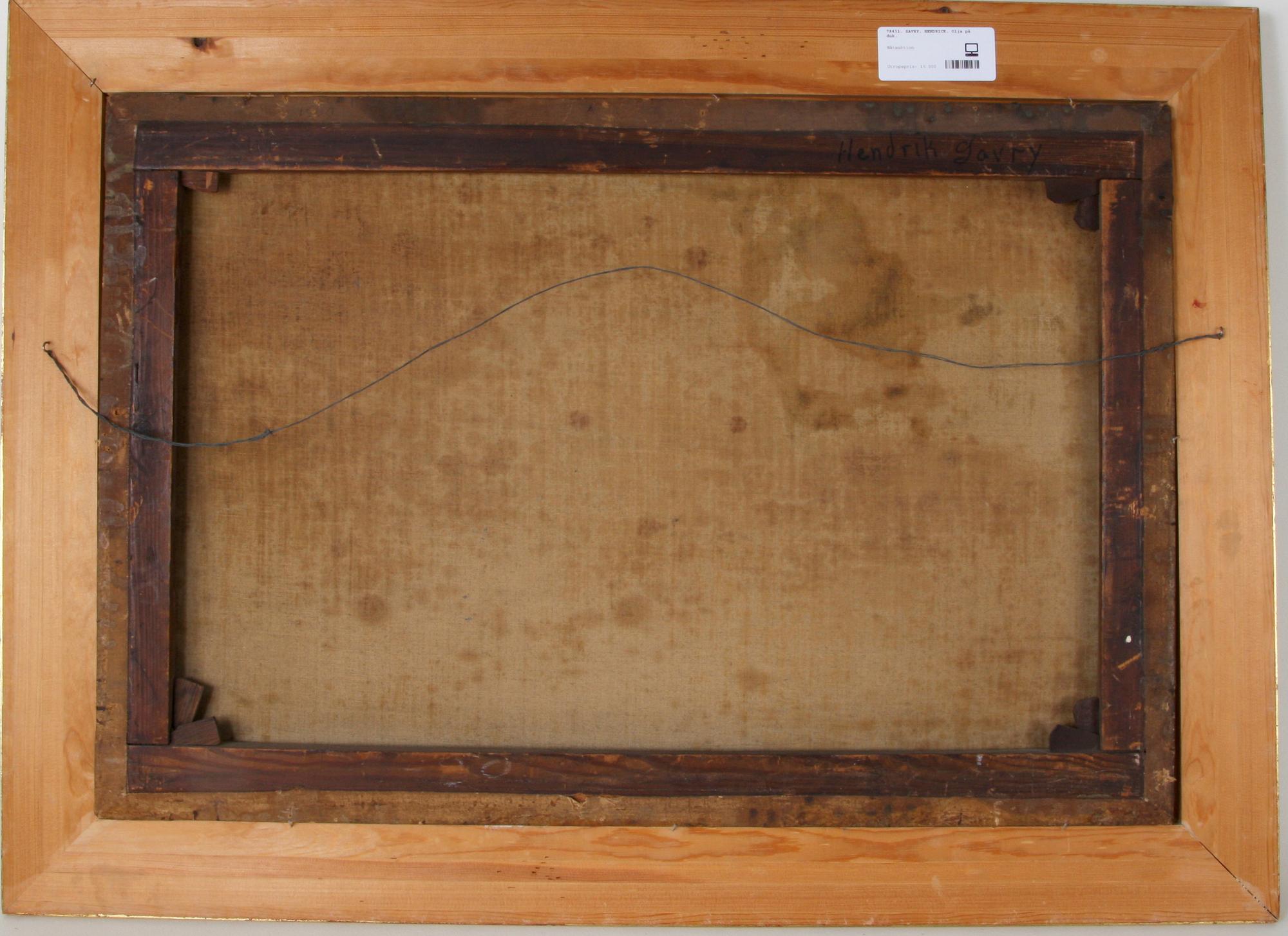 HENDRICK SAVRY. Olja på duk.