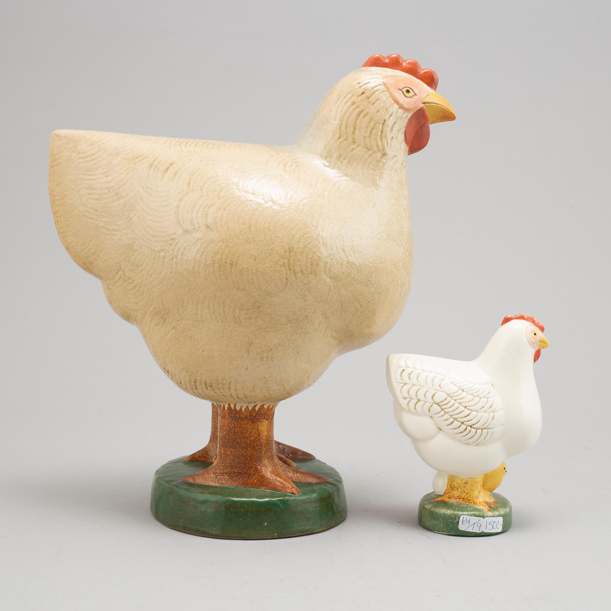 Lisa Larson, two stoneware figurines, K-studion, Gustavsberg.