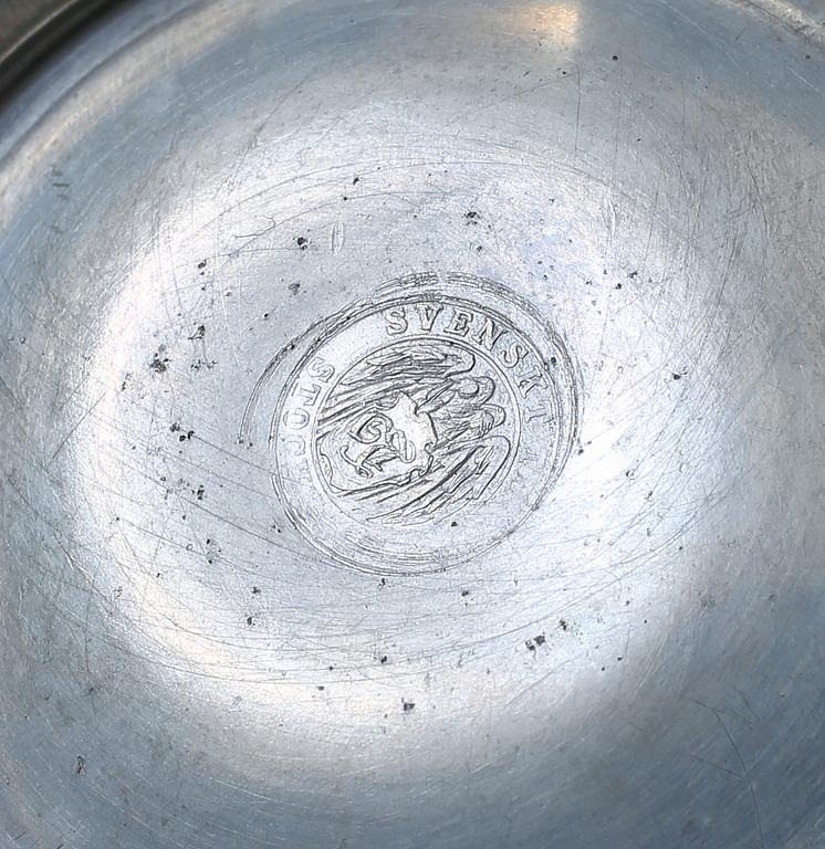 MJÖLKKANNA samt SOCKERSKÅL, två delar, tenn, Svenskt Tenn, 1900-talets första hälft / mitt.