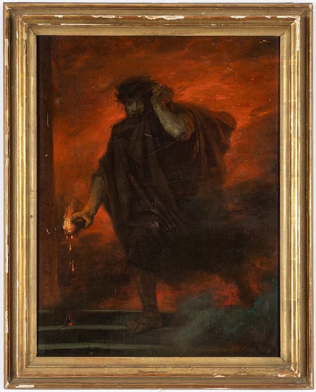 Unknown artist, 19th century, Man with a fire bowl.