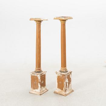 Piedestaler/Pelare 2 st snarlika omkring 1900.