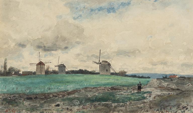 Albert Theodor Gellerstedt, Landscape with Windmills.