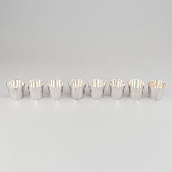 Sigvard Bernadotte, 24 pieces silver plate cocktail glasses, cups and mugs, GAB, Gense, Sweden.