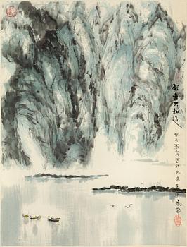 A Chinese hanging scroll, Gao Mang (1926-2017), signed and dated 1983.