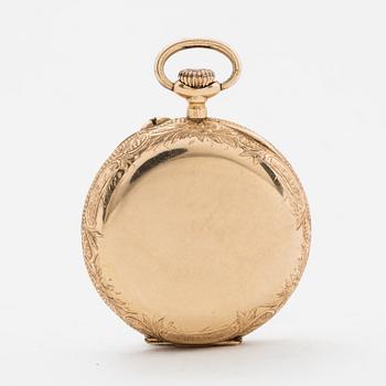 A 34 mm pocket watch.