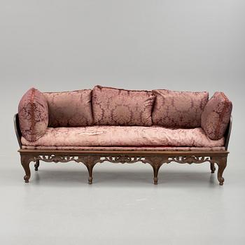 TRÅGSOFFA, rokokostil, 1800-tal.