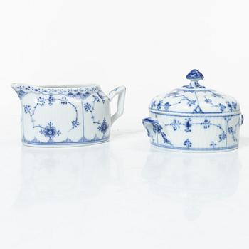 Royal Copenhagen, a 58-piece porcelain 'Blue Fluted' dinner and tea service, Denmark, mostly 1889-1934 but some pieces 1950-1984.