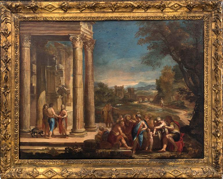 NICOLAS POUSSIN, follower of 18th century oil on canvas.