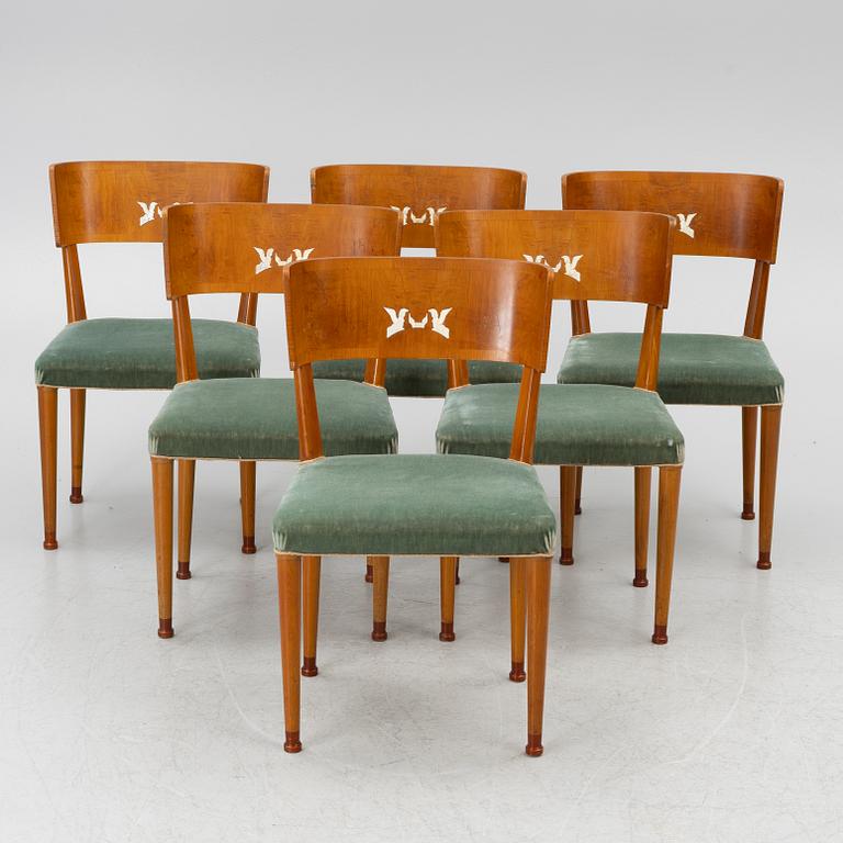 Chairs, 6 pcs, Swedish Grace, 1920s.