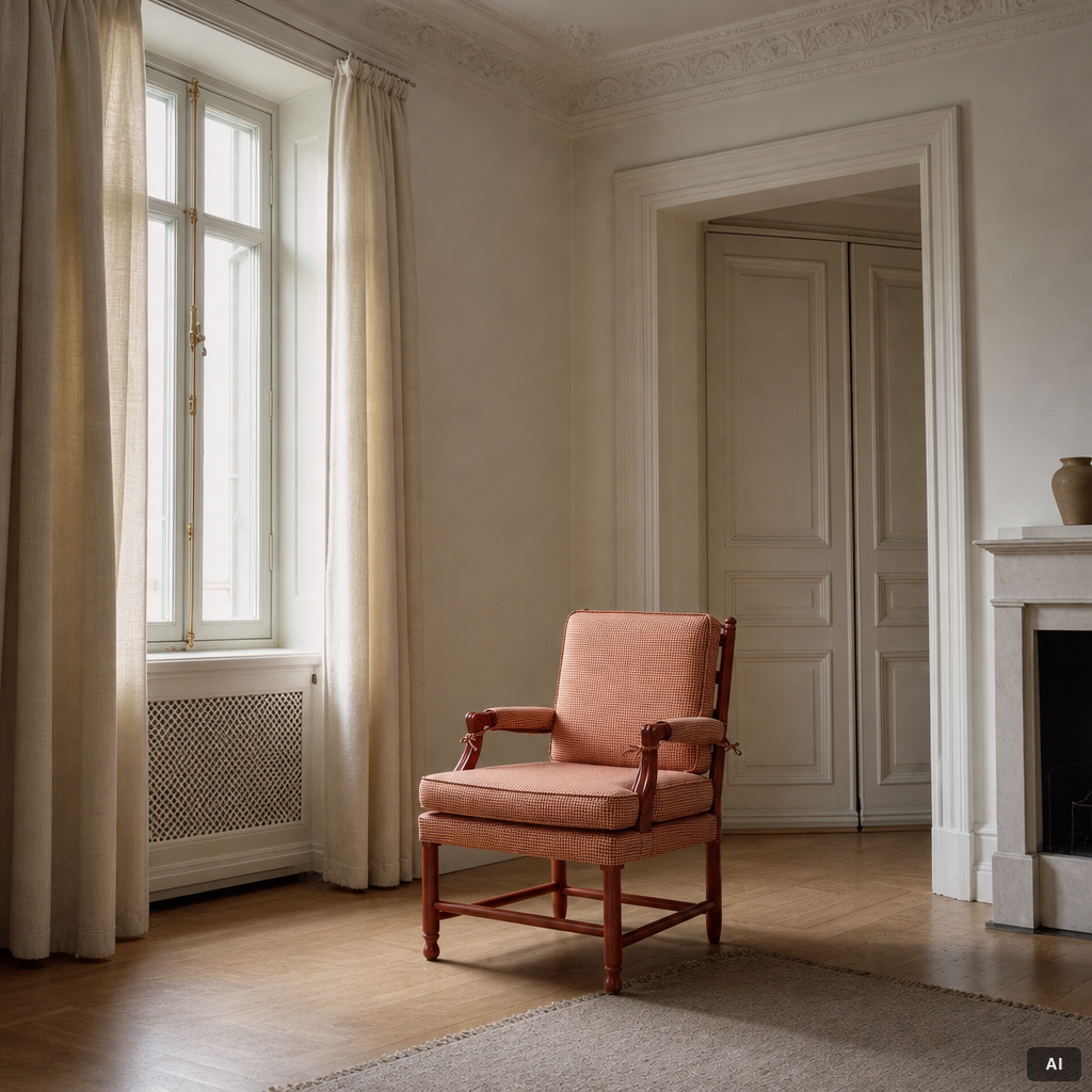 Armchairs, so-called Gripsholm armchairs, a pair, second half of the 20th century.