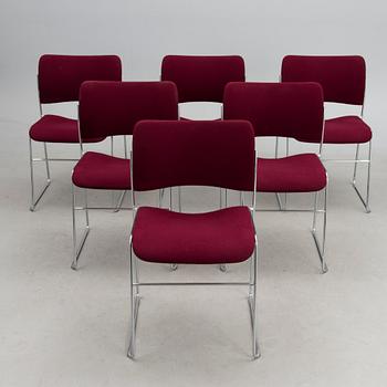 Six "40/4" chairs, model designed by David Rowland for Howe, Denmark in 1964.