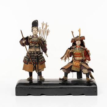 Two Japanese 'Hina' dolls, Showa, 1900s.