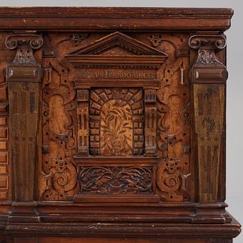 A Swedish baroque marquetry chest, later part of the 17th century,