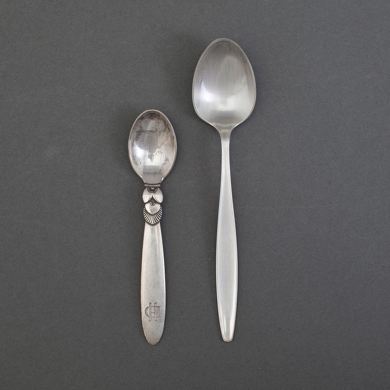 A set of 12+6 spoons by Georg Jensen,