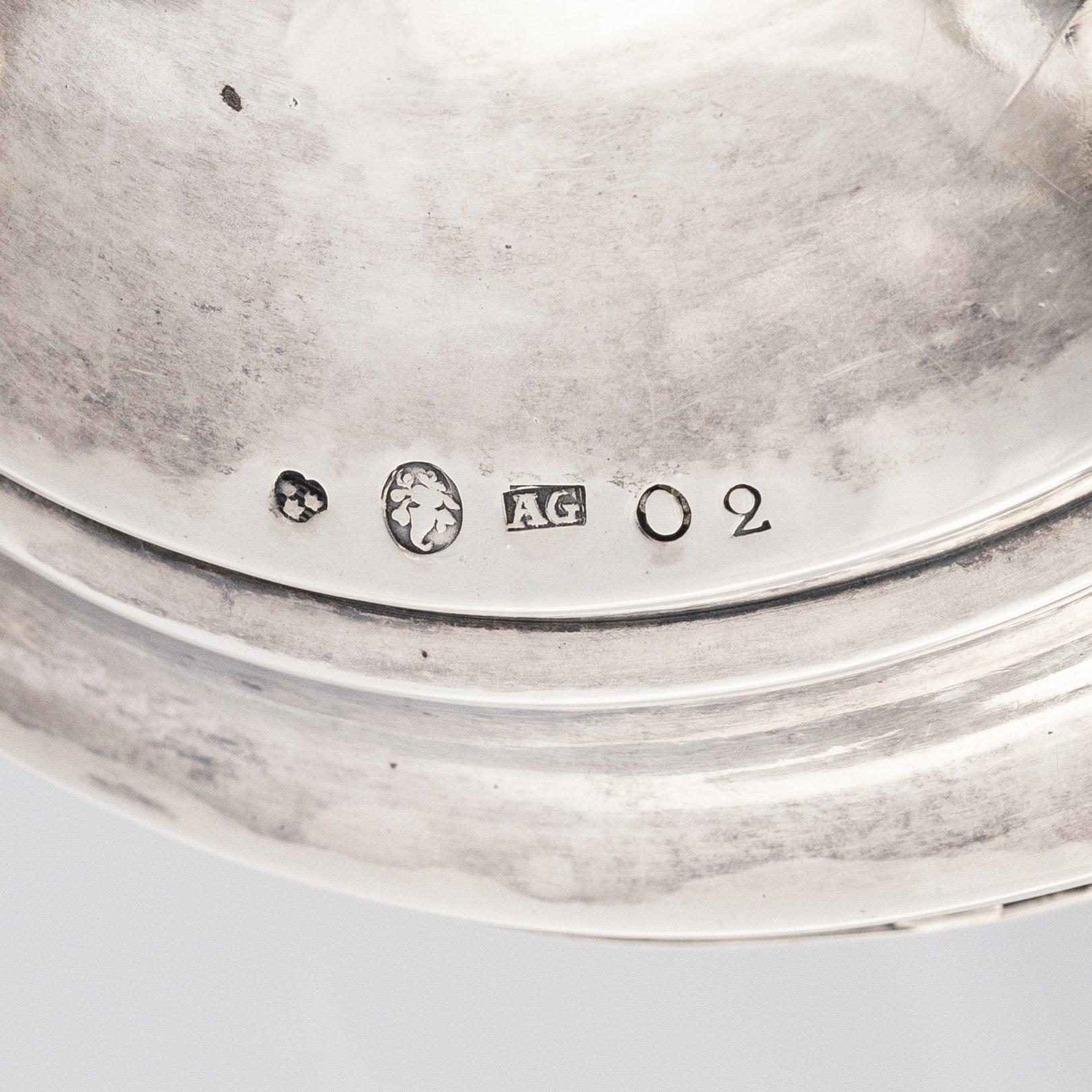 Abraham Gertzen d.y, ljusstakar, ett par, silver, Landskrona 1796. Gustavianska.