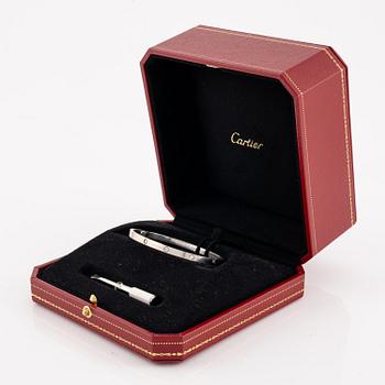 A Cartier bracelet "Love" in 18K white gold with round brilliant-cut diamonds, model small.