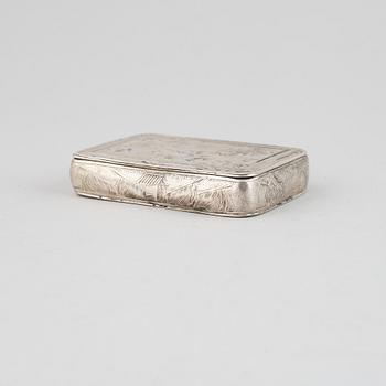 A Russian 19th century silver snuff-box, unidentified makers mark, Moscow 1815.