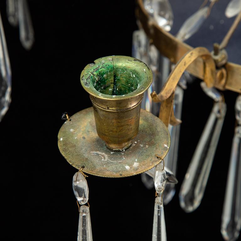 A composite chandelier of older parts.