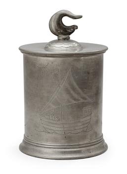 473. A Svenskt Tenn pewter tobacco jar, Stockholm 1928.