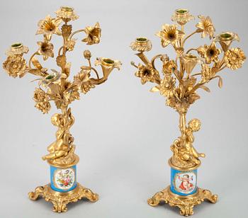 KANDELABRAR, ett par, 1800-talets senare hälft.