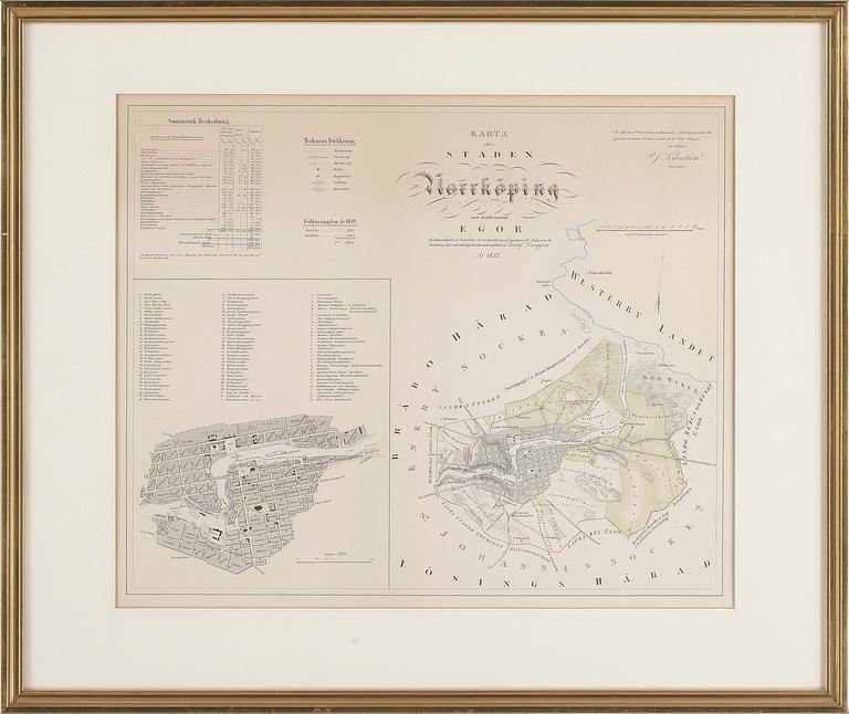 KARTA över Norrköping, 1853.