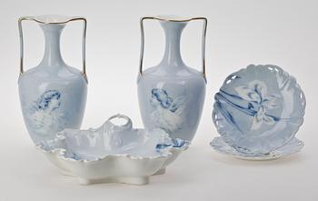 PARTI PORSLIN, 2+3, Rosenthal, omkring 1900.