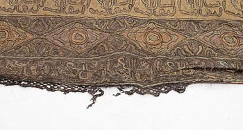 A silver embroidery tapestry, Ottoman Empire, first half of the 19th century, c. 260 x 153 cm.