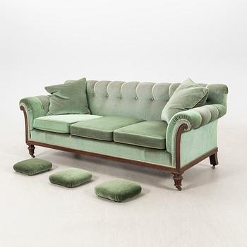 Soffa med fotpallar 1940-tal.