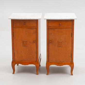 Bedside tables, a pair, Nässjö Stolfabrik, first half of the 20th century.