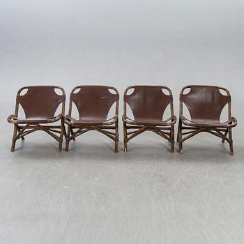 Chairs, Bamboo, 4 pcs,  Spain 1970s.