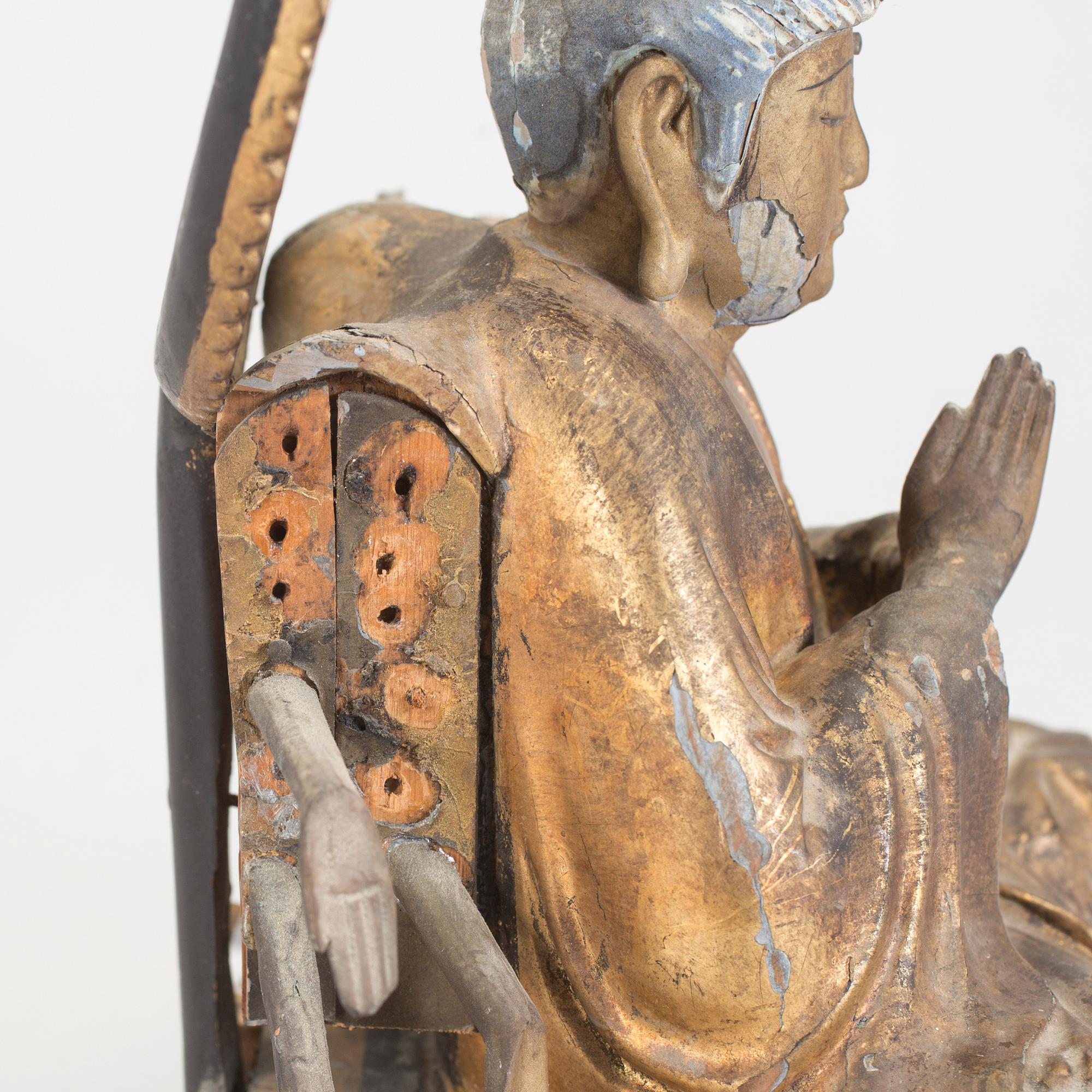 BUDDHA, förgyllt trä, Sydostasien, 1900-tal.
