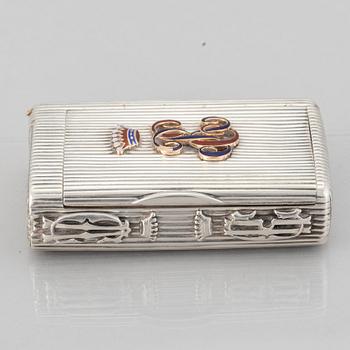 Ciggarettetui, silver, Ryssland. S:t Petersburg ca 1860 samt svenska importstämplar.